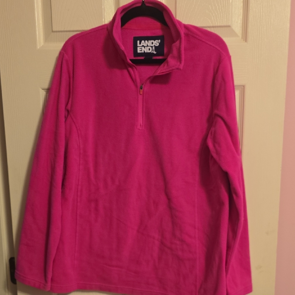 Lands' End‎ Vibrant Pink Fleece Pullover